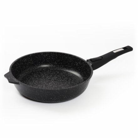 Сковорода литой алюминий, 24 см, антипригарное покрытие, Мечта, Гранит black Induction Pro, съемная ручка, индукция, 024802И