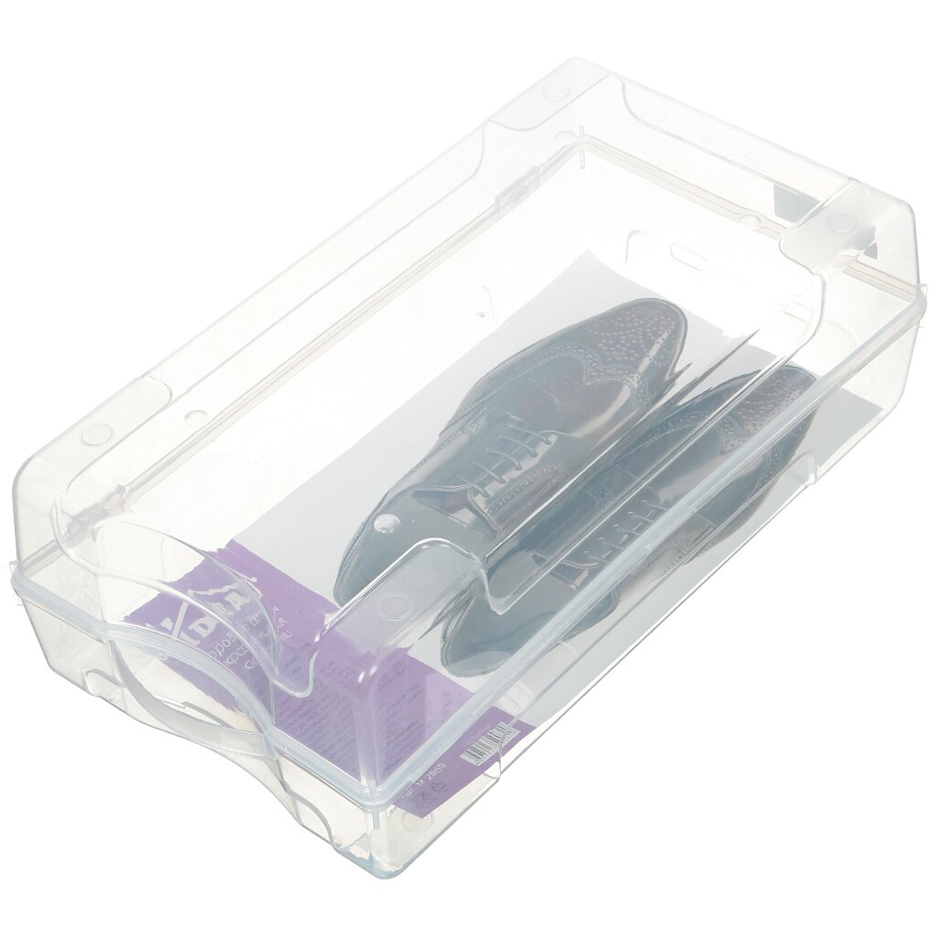Коробка для хранения обуви, 38х20.5х13 см, с крышкой, прозрачная, Idea, М 2869 органайзер для холодильника 20х30х5 см с крышкой прозрачный idea м 1586
