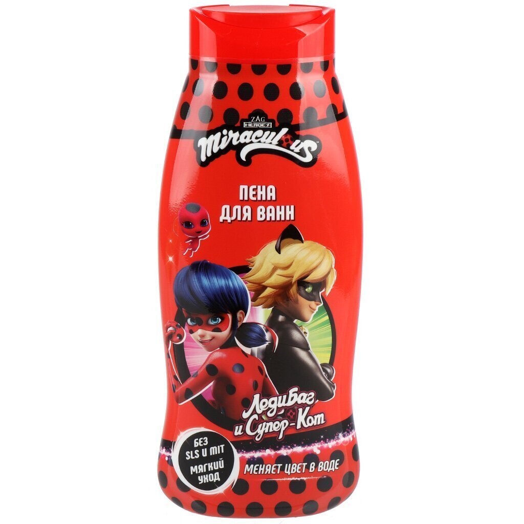 Пена для ванн детская Miraculous, Леди Баг и Супер кот, 95030, 0.4 л