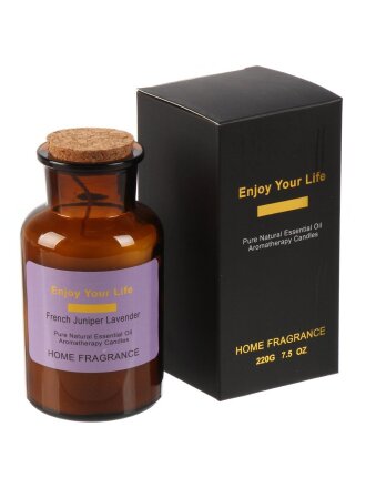 Свеча ароматизированная, 12.5х6.5 см, в бутылке, Аромат лаванды, воск, A030165