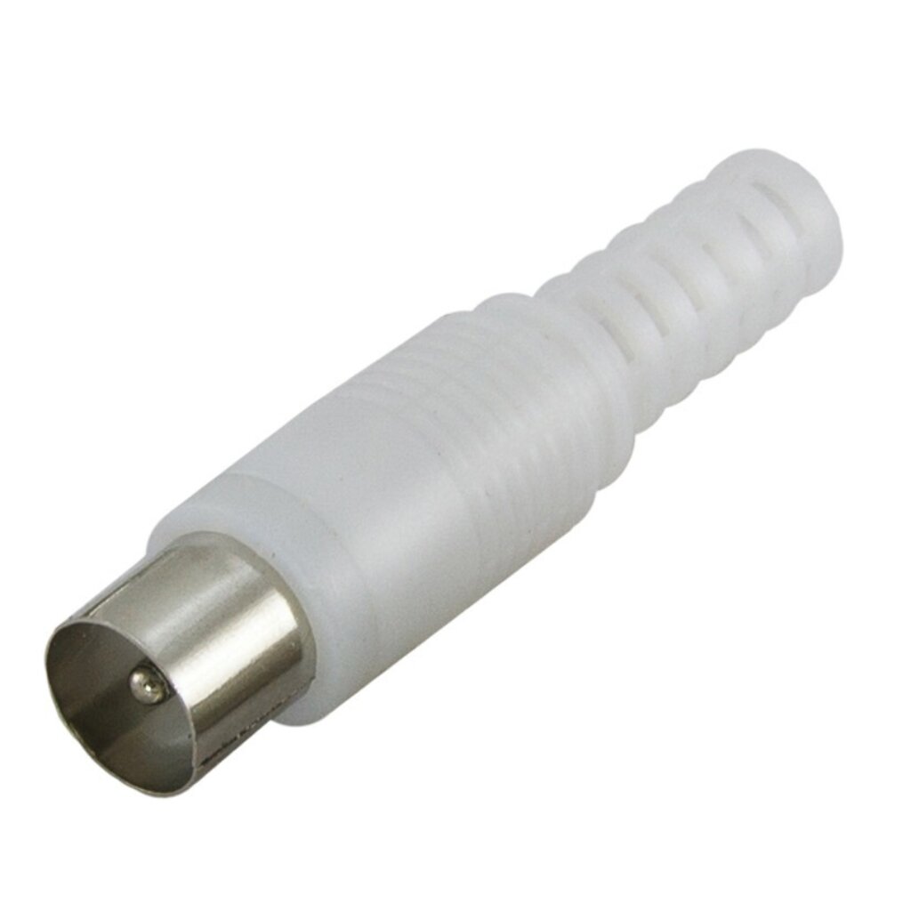 Штекер антенный без пайки, пластик, белый, индивидуальная упаковка, TDM Electric, SQ1809-0008 угловой штекер антенный rexant