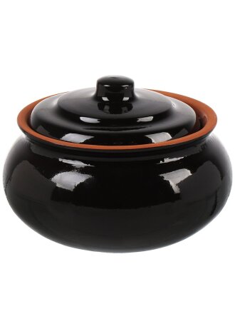 Супник керамика, 2.5 л, круглый, Вятская керамика, Черный янтарь, СУПЧ 2.5