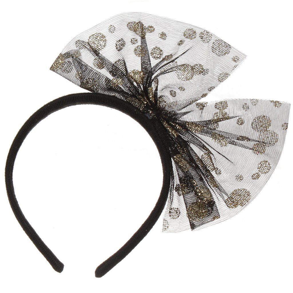 Карнавальный костюм Ободок, Кружевной бант, полиэстер, 20х16.5 см, 75491