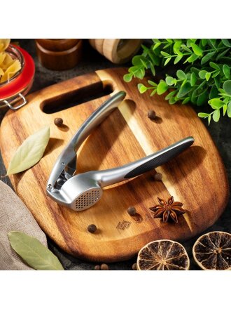 Пресс для чеснока Daniks, Laguna, металл, с металлической ручкой, хром, S-Z90714