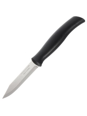 Нож кухонный Tramontina, Athus, для овощей, рукоятка черная, нержавеющая сталь, 8 см, рукоятка пластик, 23080/003-TR