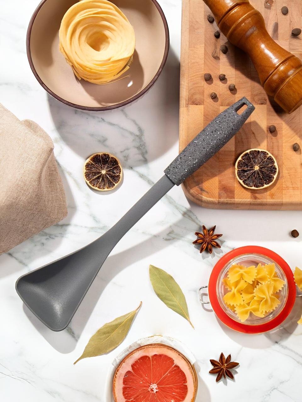 Ложка поварская нейлон, навеска, Daniks, Мрамор, YW-KT189-2