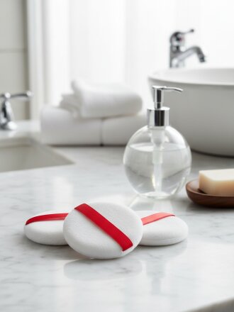 Набор пуховок для макияжа, полиуретан, 5.5 см, 3 шт, G030003