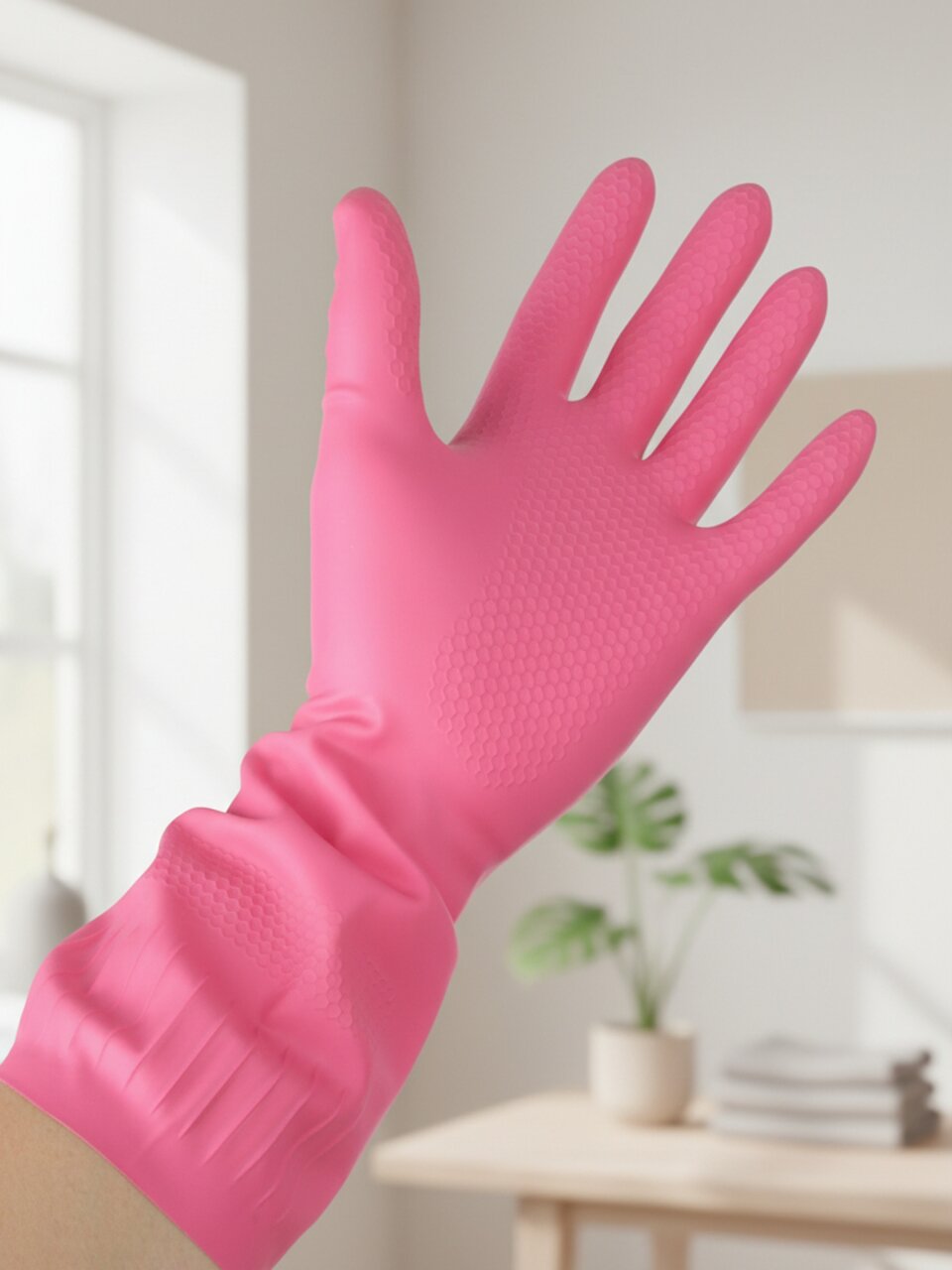 Перчатки латекс, хлопковое напыление, размер L, Аквамаг, Универсальные, ПЛ-01L/ОП