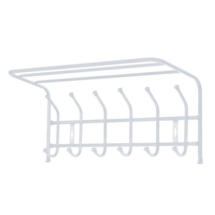 Вешалка настенная 6 крючков, с полкой, настенная, 24.5х60.5х26.5 см, металл, Nika, ВП6, матовый серый