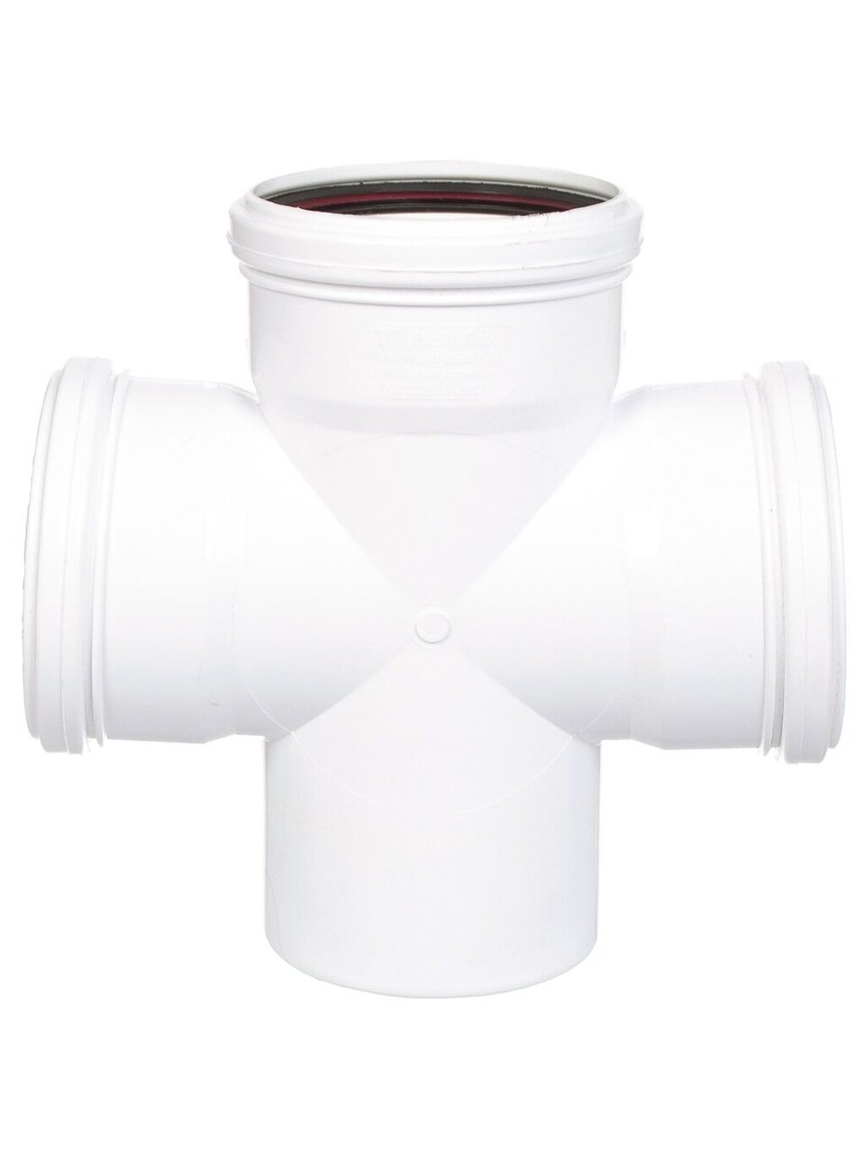 Крестовина канализационная одноплоскостная, 110х110х110 мм, 90 °, РосТурПласт, белая, 24569