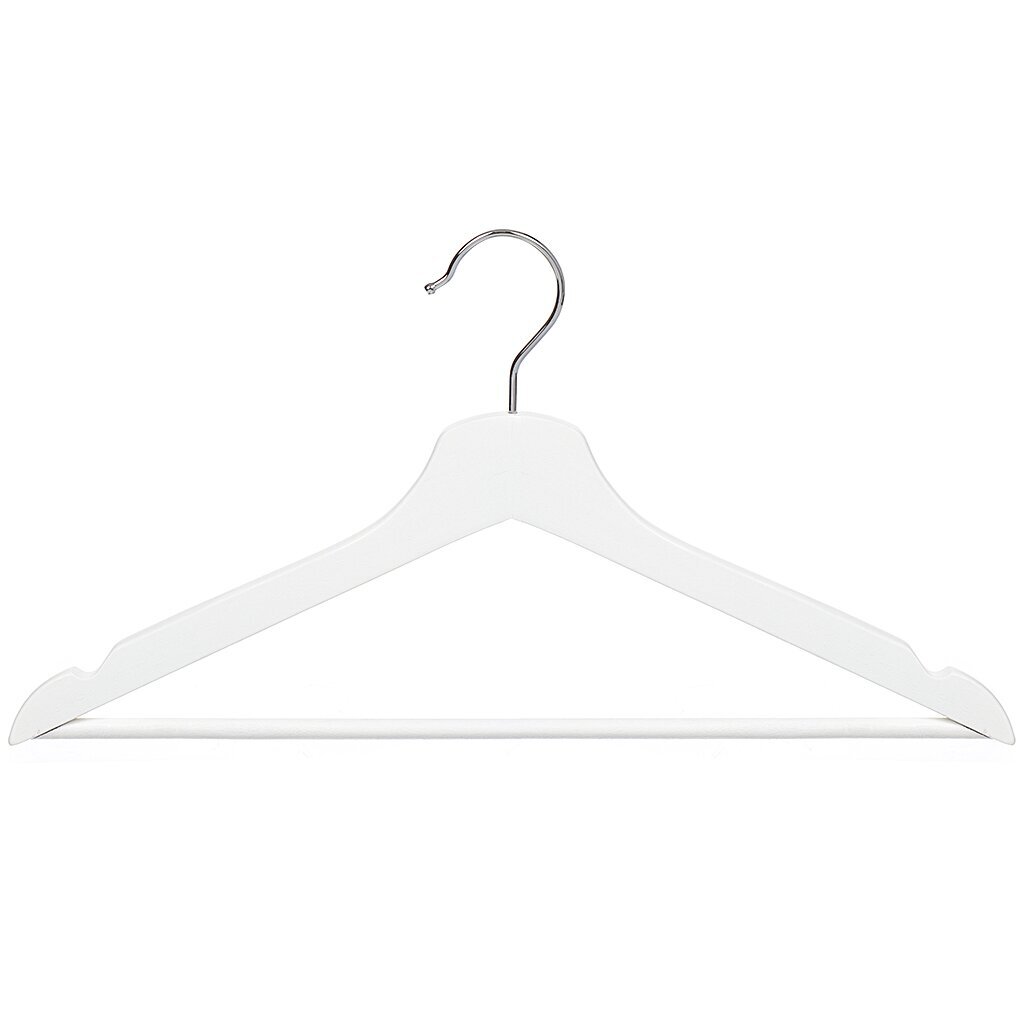Вешалка-плечики для одежды, 43 см, дерево, белая, Y8-2784