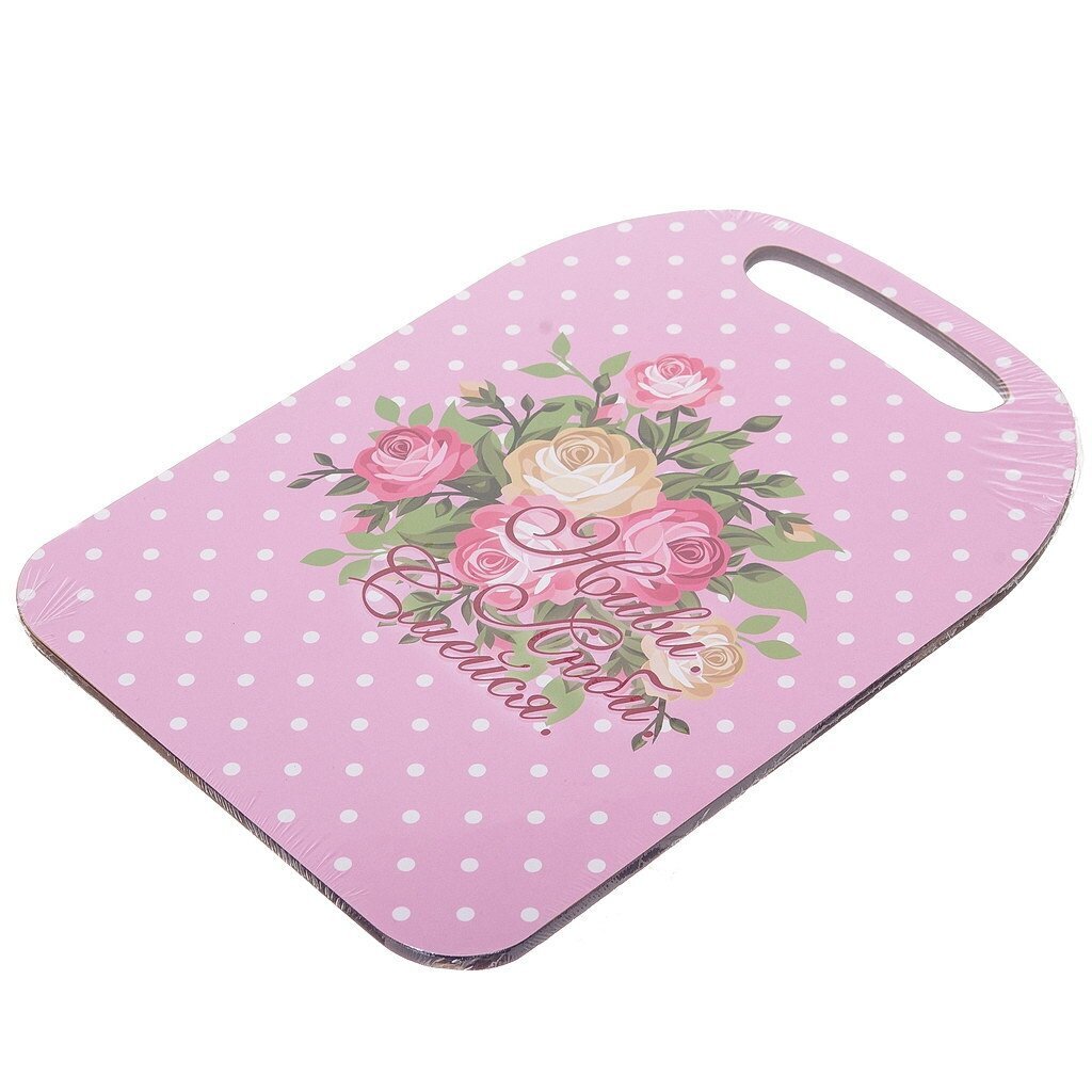 Доска разделочная деревянная Живи, люби, смейся 2 К-195, 29х21х0.6 см