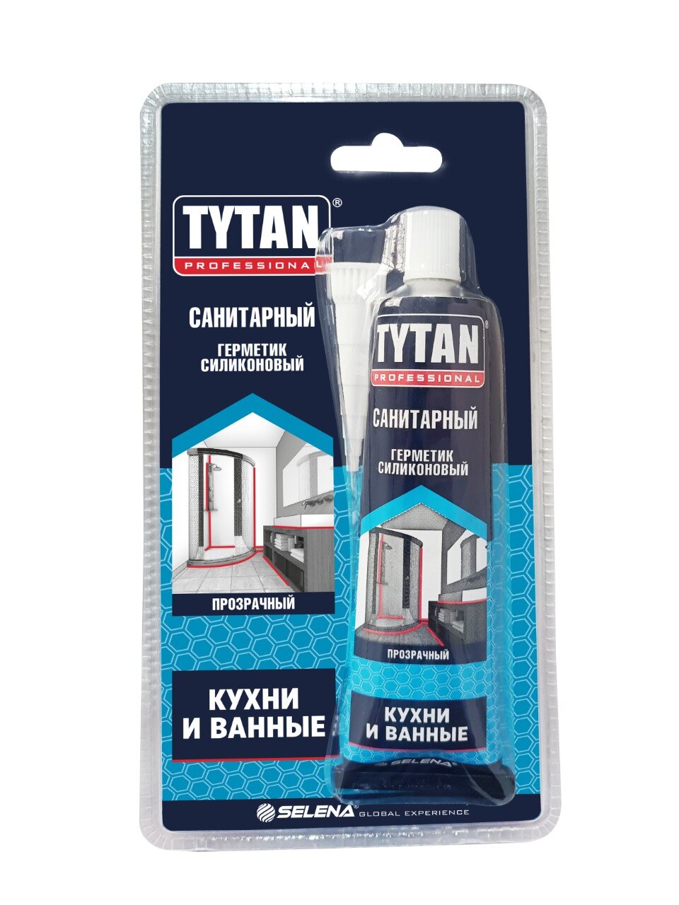 Герметик силиконовый, санитарный, Tytan, 17601, 85 мл, блистер, белый