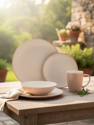 Сервиз столовый керамика, 16 предметов, на 4 персоны, Millimi, 824-185, коричневый