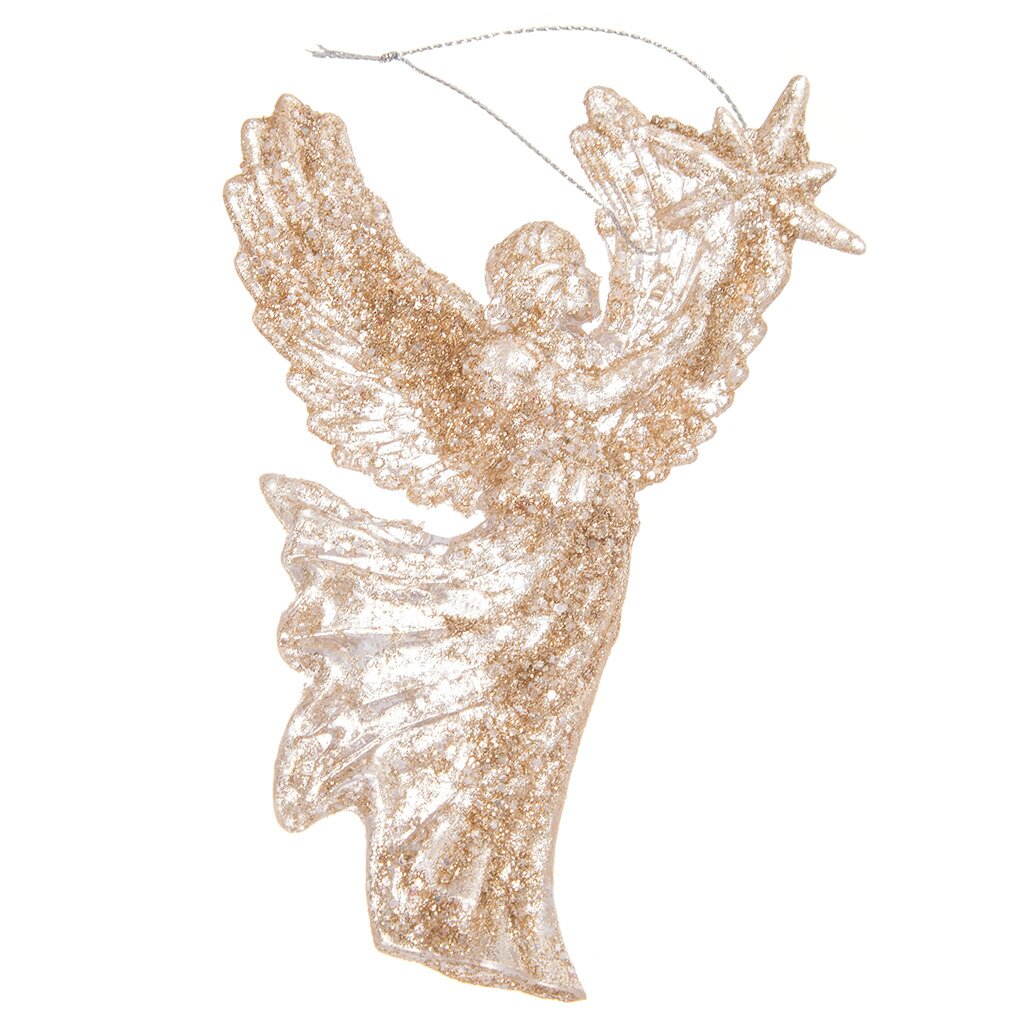 Елочное украшение Ангел, золото, 9х13.2 см, пластик, SYYKLA-191901 елочное украшение ангел белое 15 см текстиль syts 431937
