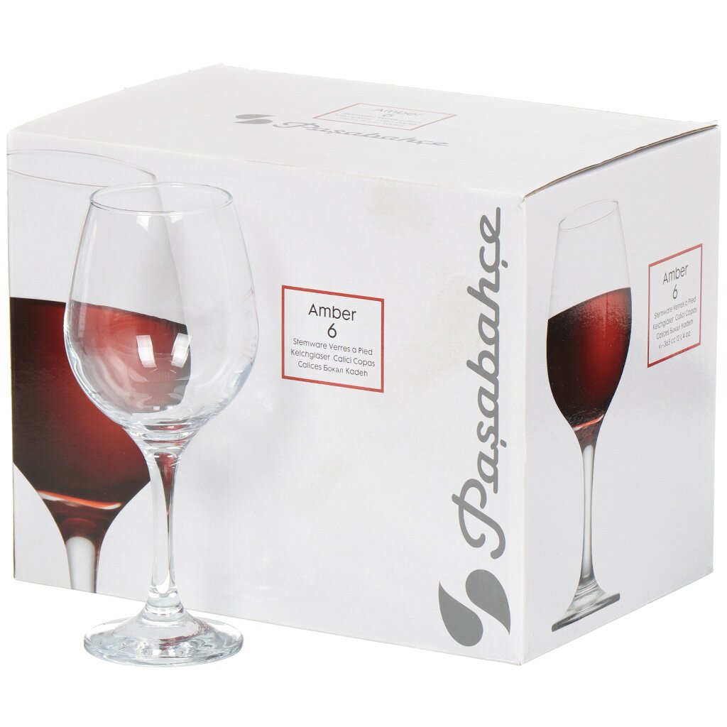 Бокал для вина, 365 мл, стекло, 6 шт, Pasabahce, Amber, 440265B/6 форма для выпечки pasabahce borcam 1 55 л 59084