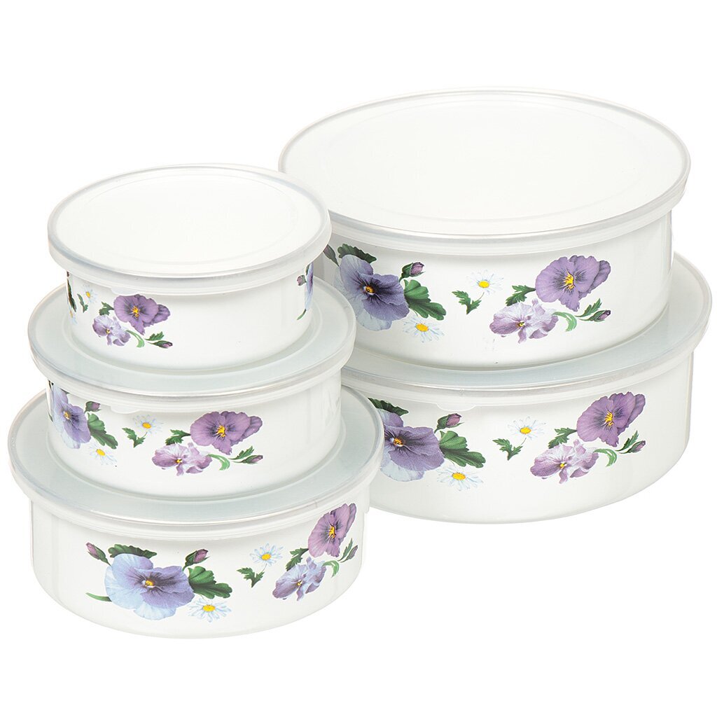 Набор Миска эм 10пр с/кр (5мисок+5кр) Фиалки 23641 МВ