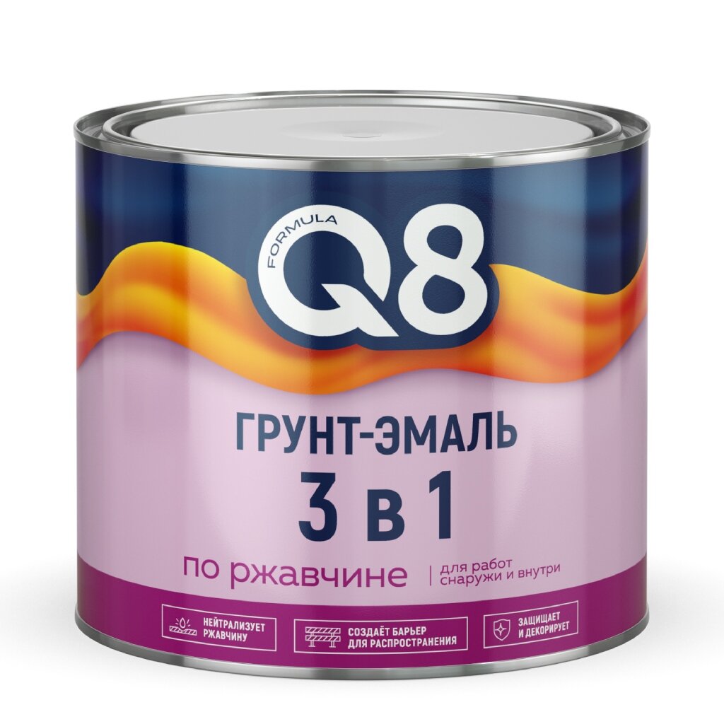 Грунт-эмаль Formula Q8, по ржавч, алкид, зел, 1.8 кг