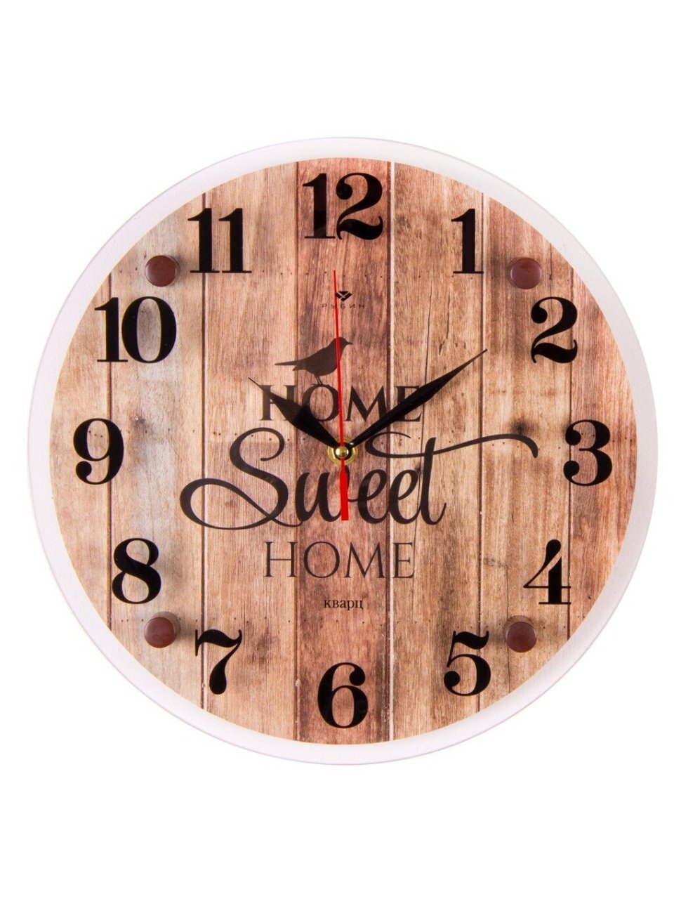 Часы настенные, кварцевые, 30 см, круглые, Рубин, Sweet home, 3030-034