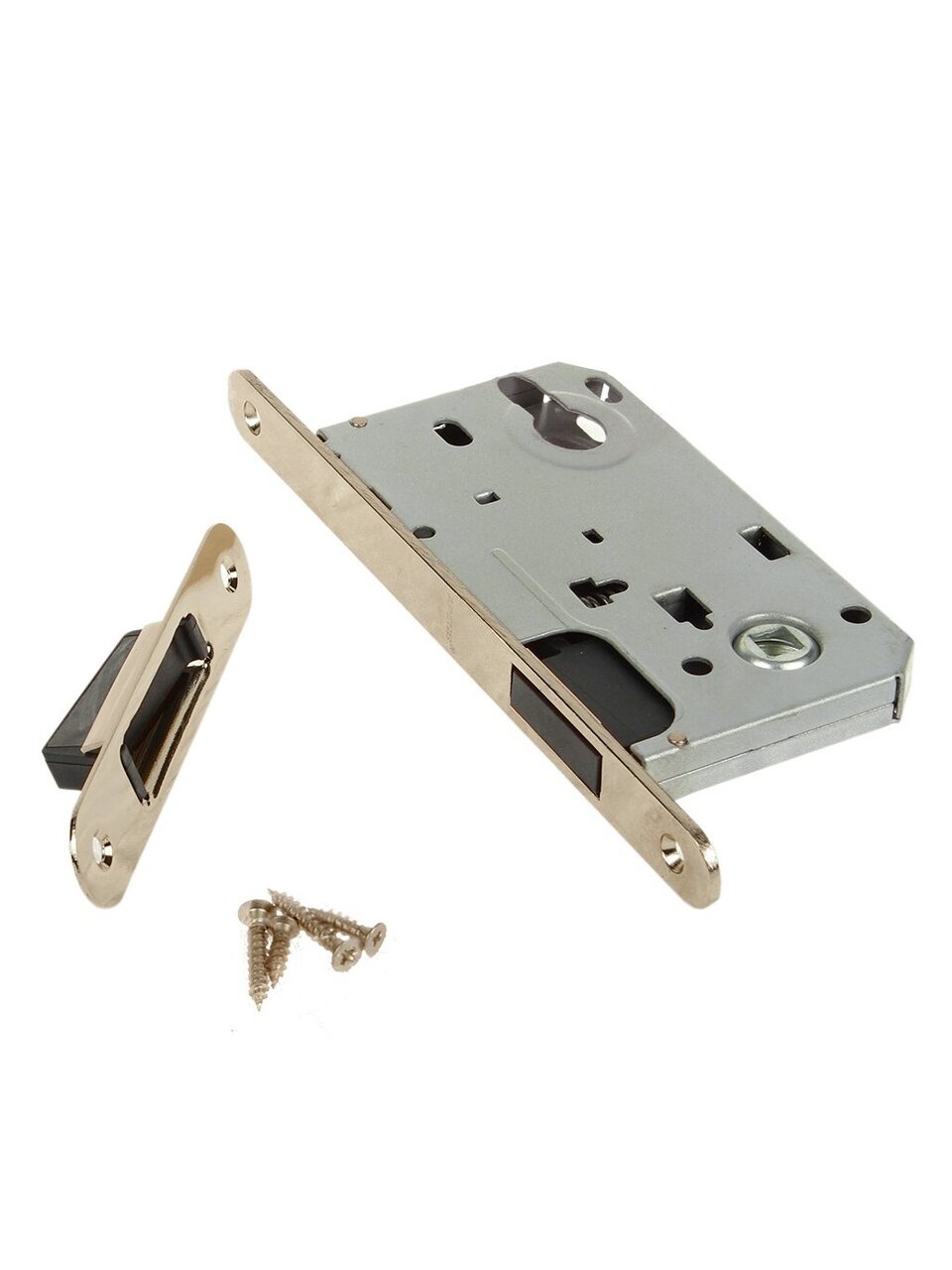 Замок врезной Apecs, 5300-M-AB, 15739, магнит, со смещенным ригелем, без ручек и сердцевины, бронза