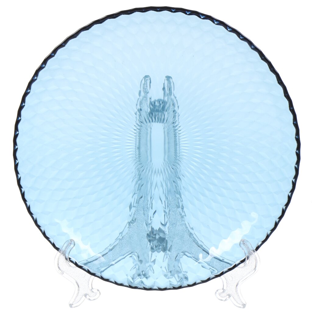 Тарелка десертная, стекло, 19 см, круглая, Идиллия Лондон Топаз 1, Luminarc, Q1315, синяя подвесной светодиодный светильник citilux топаз cl717113