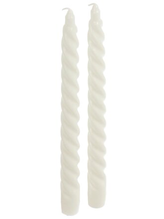 Свеча декоративная, 22х2.5 см, винтовая, 2 шт, белая, 500349