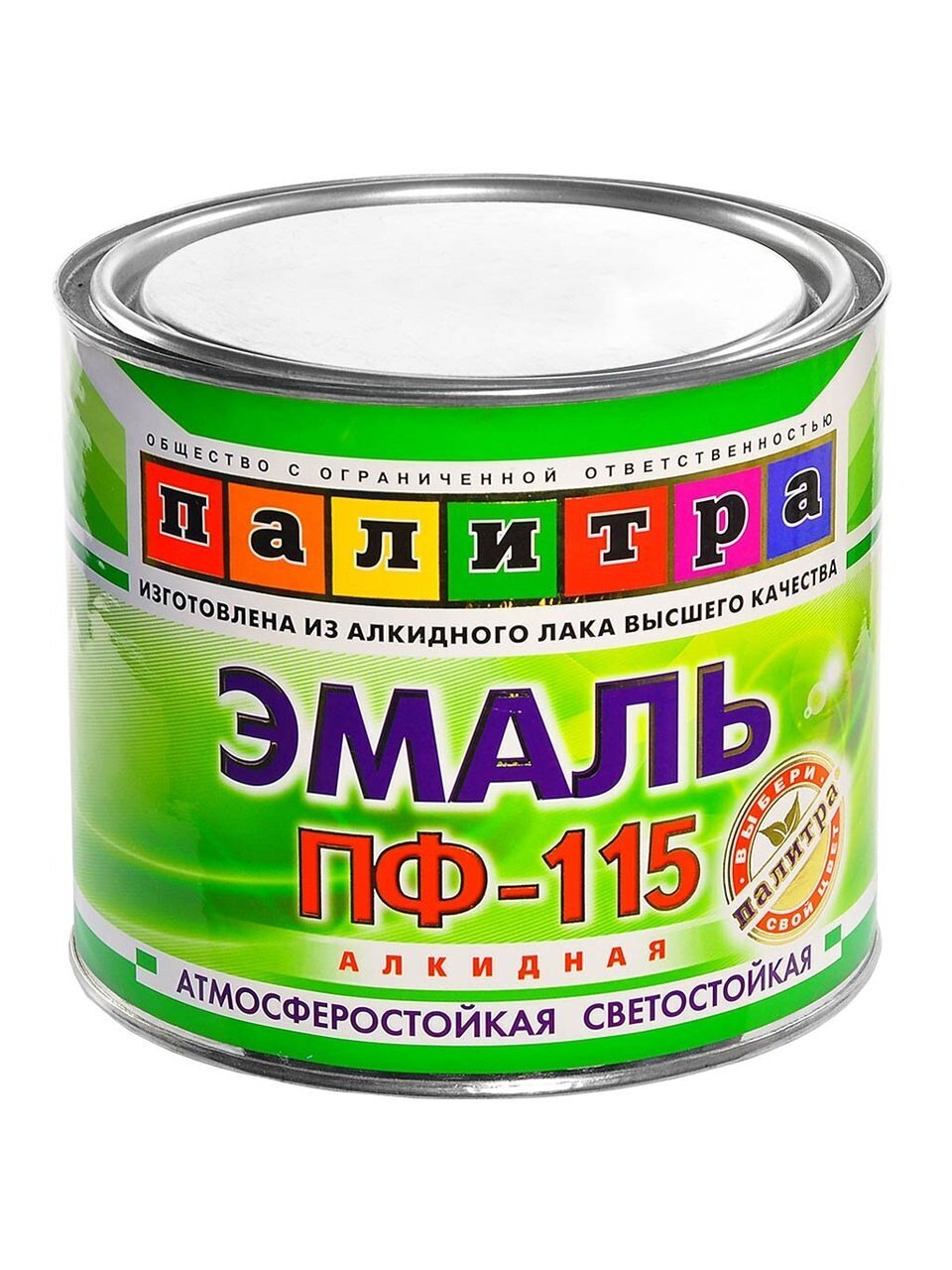 Эмаль Палитра, ПФ-115, алкидная, глянцевая, зеленая, 1.9 кг