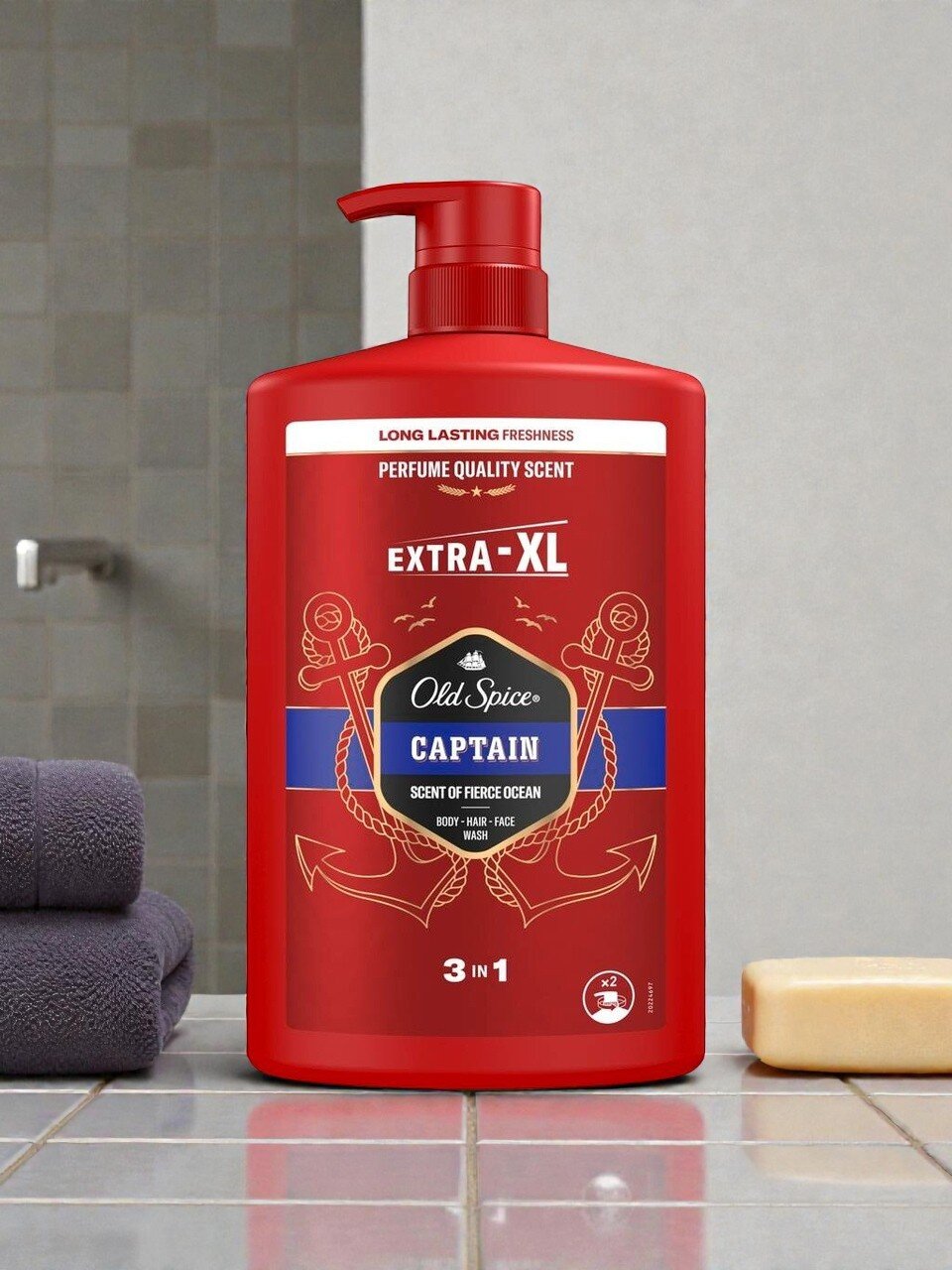 Гель для душа и шампунь Old Spice, 3 в 1 Captain, для мужчин, 1 л