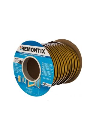 Уплотнитель P, 9х5.5 мм, 100 м, коричневый, Remontix, 39AX
