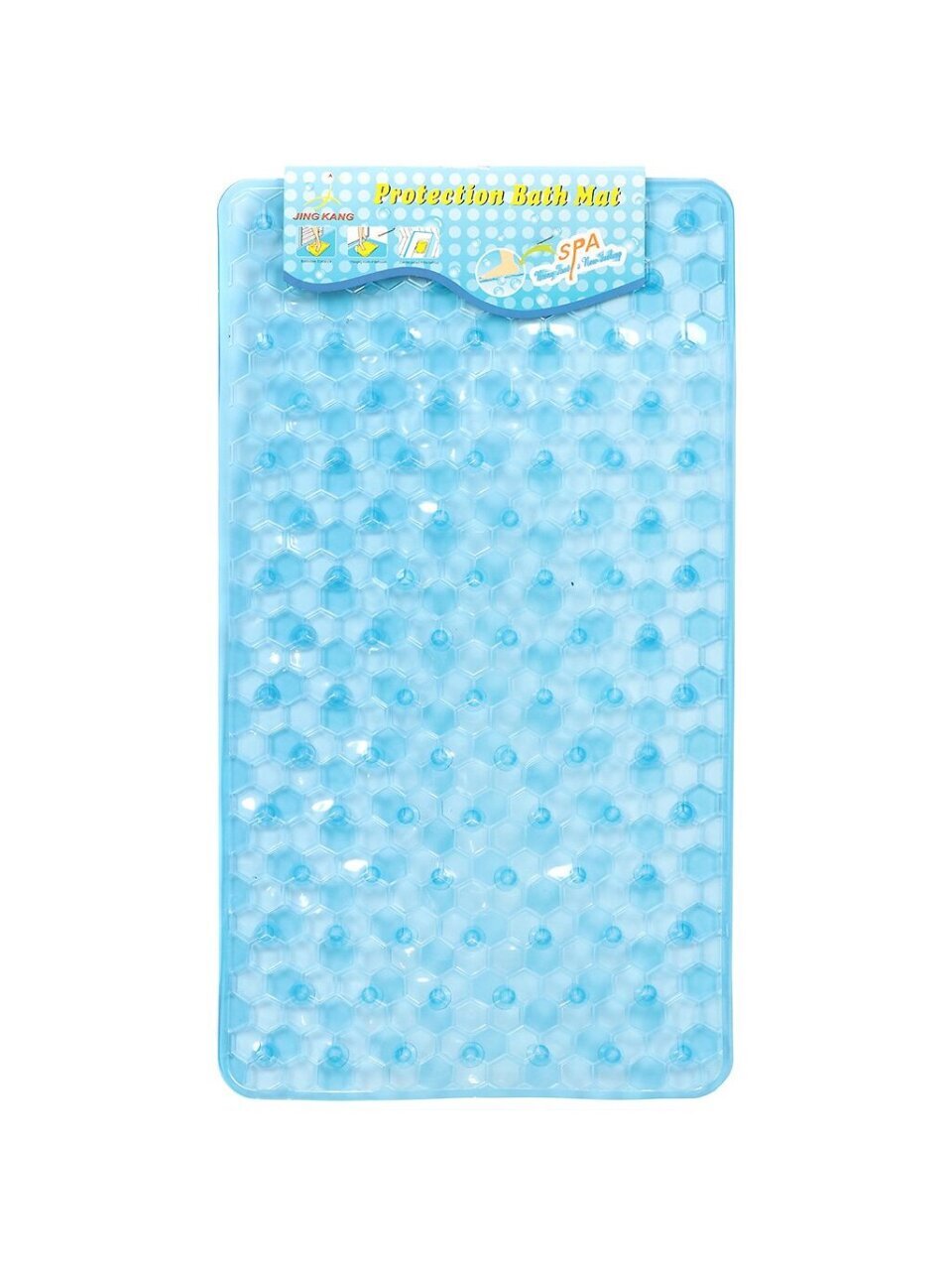 Коврик для ванной, антискользящий, 0.35х0.65 м, ПВХ, синий, Плетение, Y3-799