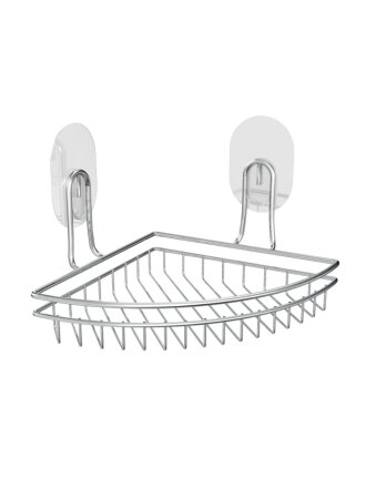 Полка для ванной металл, настенная, угловая, 22х22х16.7 см, силиконовые крепления, LEMER, LERAFORM, LEM-LER16