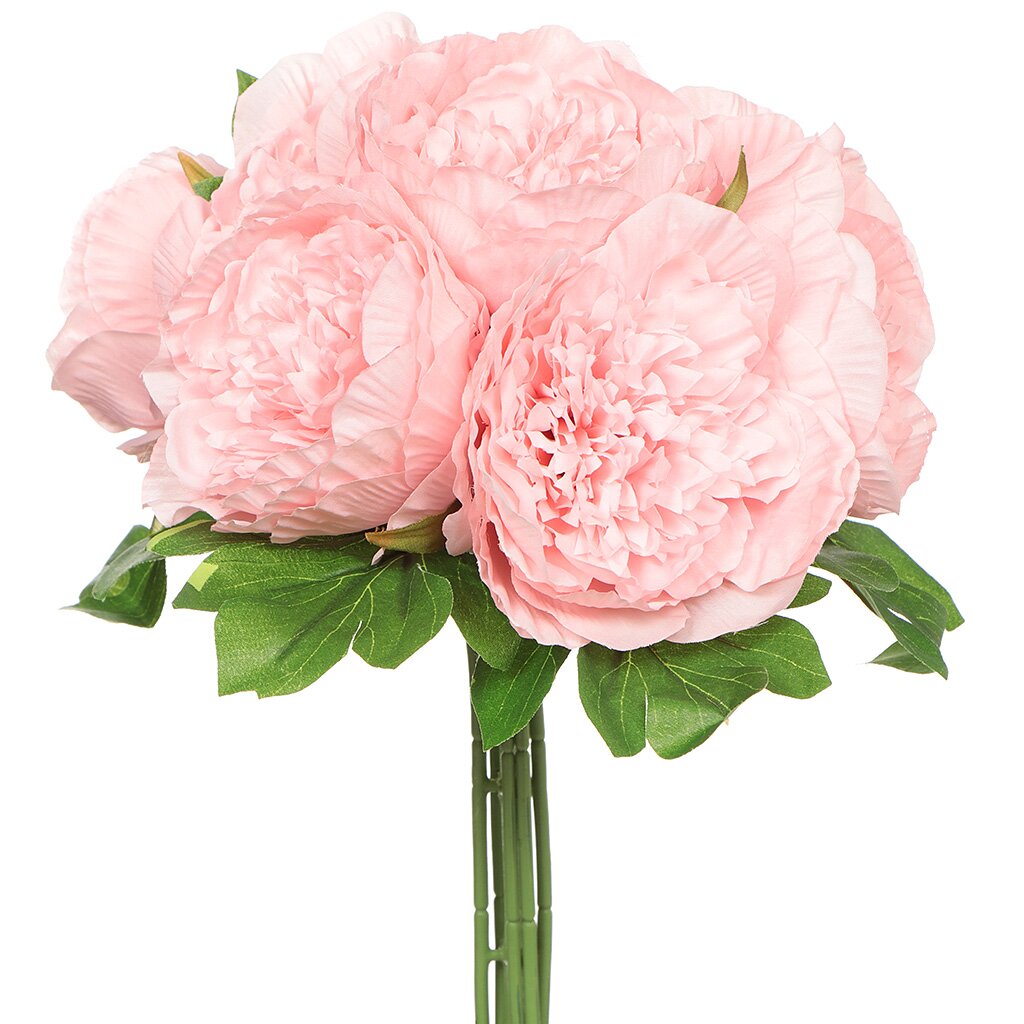 Цветок искусственный декоративный Букет пионов, 30 см, розовый, Y3-1522
