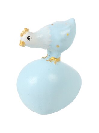 Фигурка декоративная гипс, Курочка на яйце-3, 10.5х12.5 см, голубая, Evis, 28 2885 0003