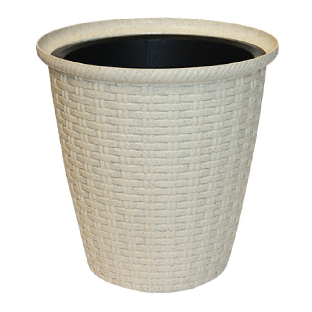 Горшок для цветов пластик, 3 л, 18.5х18.6 см, со вставкой 1.5 л, лен, InGreen, InGreen, ING6212