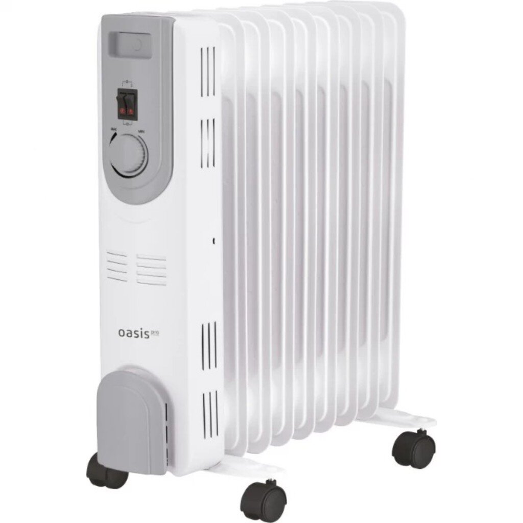 Радиатор масляный Oasis, 9 секций, напольный, 2 кВт, 20 м2, OS-20 масляный радиатор oasis us 20 серый