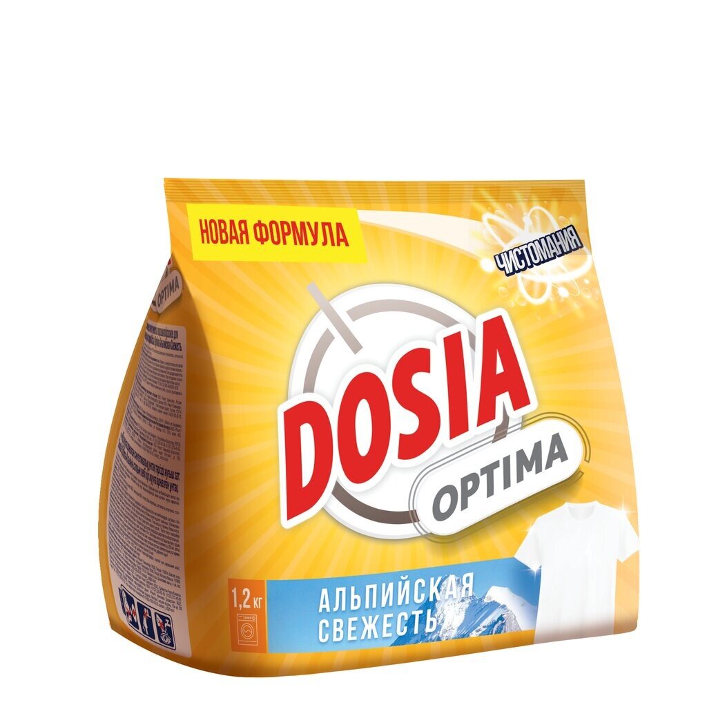 Стиральный порошок Dosia, 1.2 кг, автомат, для белого белья, Optima Альпийская свежесть ромашки ки порошок фильтр пакет 1 5г 20шт