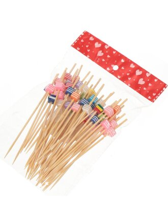 Шпажки декоративные дерево, 50 шт, в ассортименте, Бабочки, Y3-585