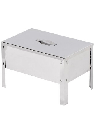 Мангал-коптильня 40х25х14 см, нержавеющая сталь, 0.5 мм, разборный, с крышкой