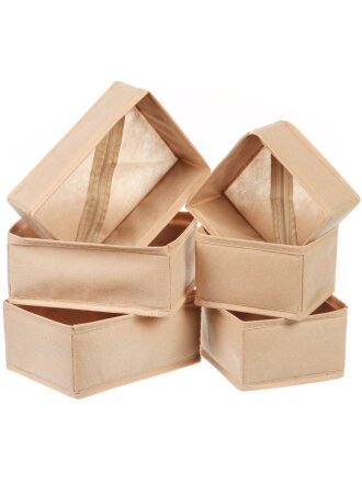 Кофр для хранения, спанбонд, с молнией, твердые стенки, 6 шт, в ассортименте, М-222-13198