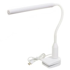 Светильник настольный на прищепке, с USB, белый, абажур белый, SPE14013-8285C/1