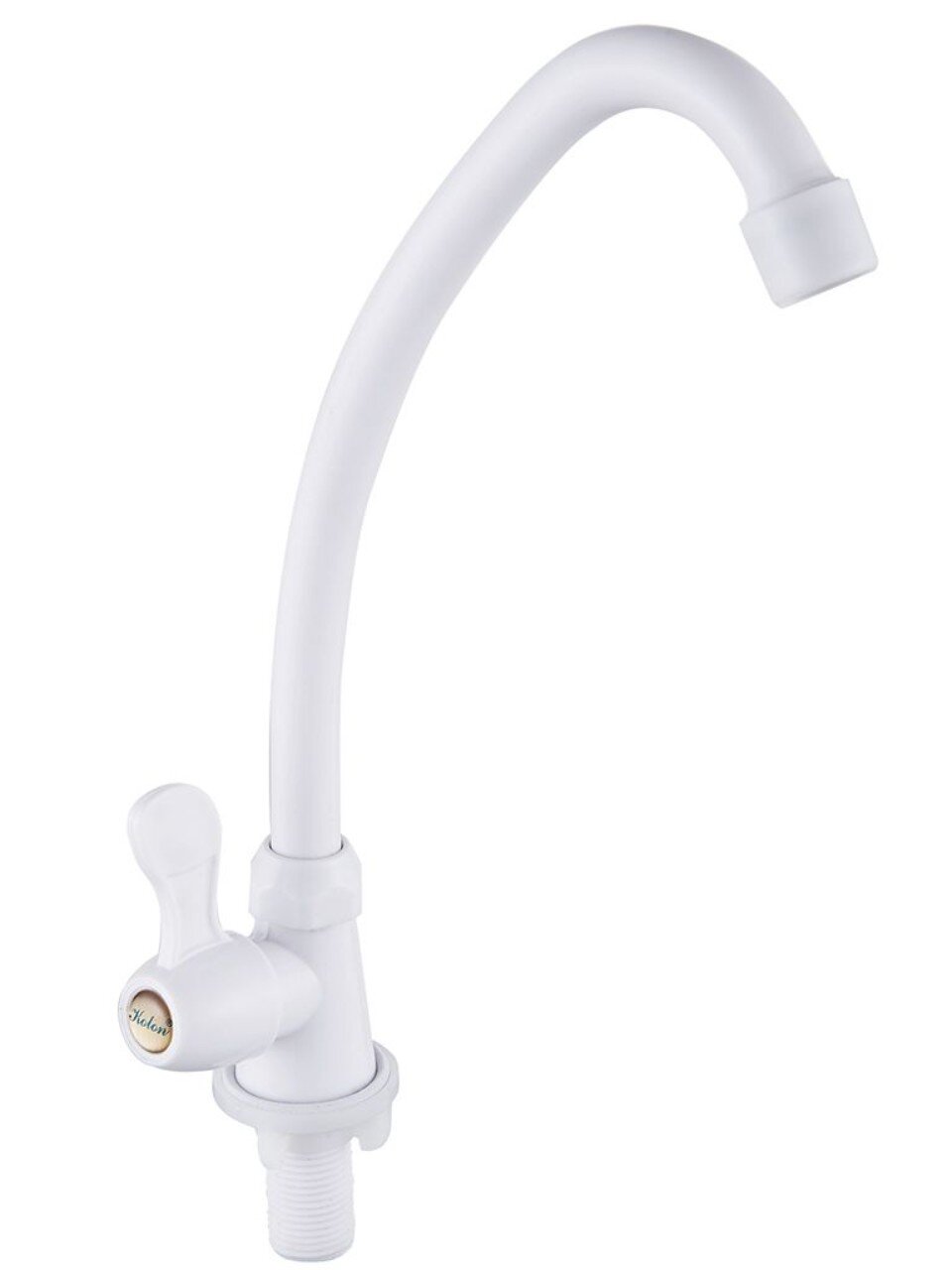 Смеситель для кухни, Эверест, с кран-буксой, для одного типа воды, пластиковый корпус, белый, B41-338