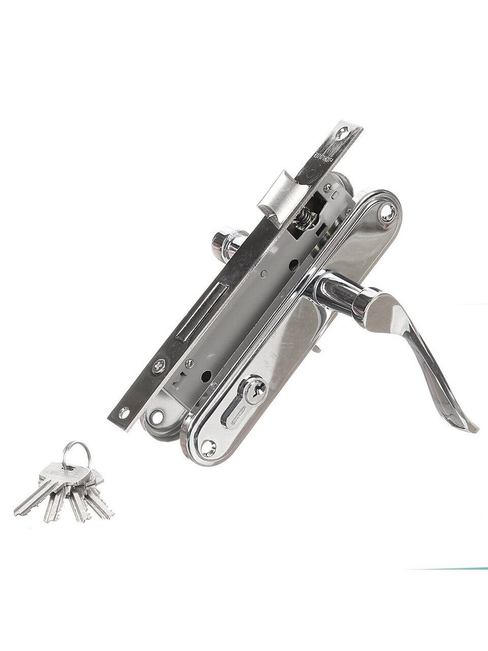 Замок врезной Аллюр, 127/1 CP, 1080, ручка в комплекте, цилиндровый, хром