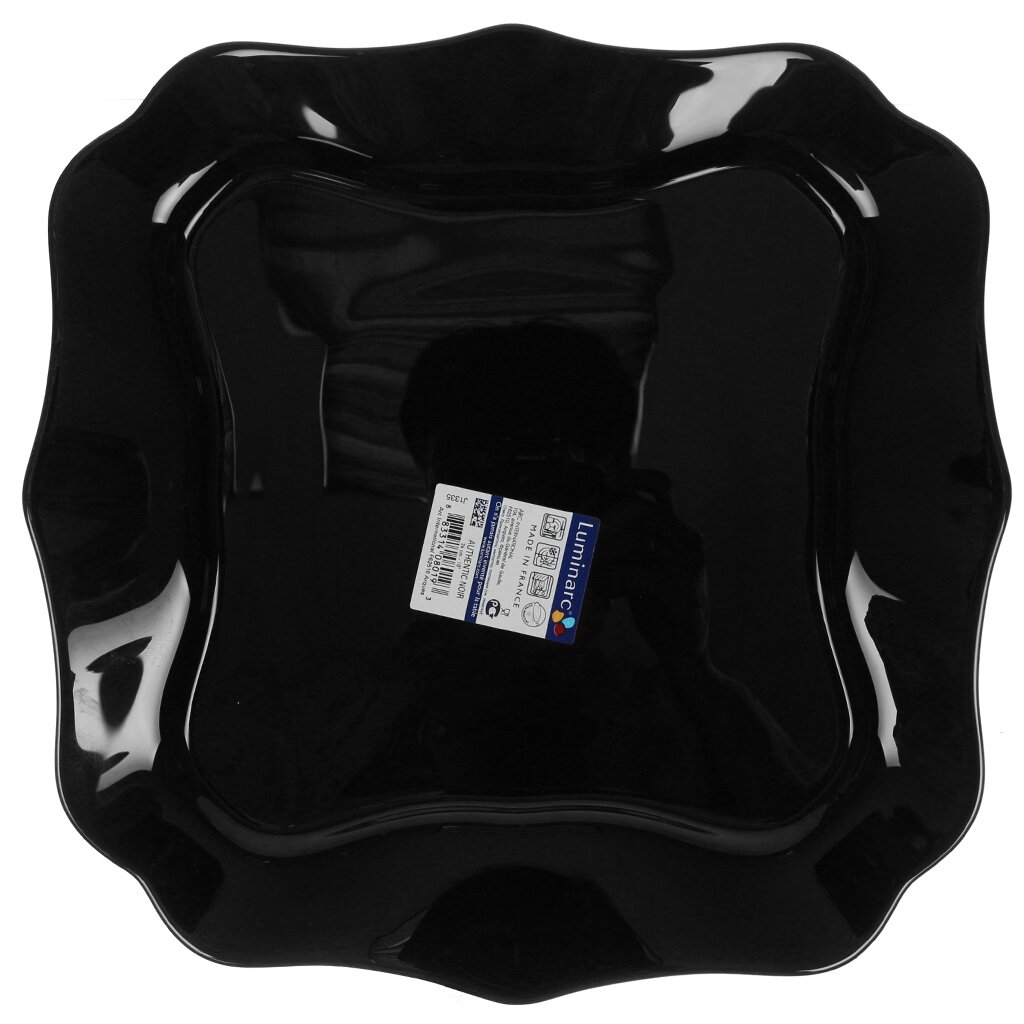 Тарелка обеденная, стеклокерамика, 26 см, квадратная, Authentic Black, Luminarc, E4953/J1335
