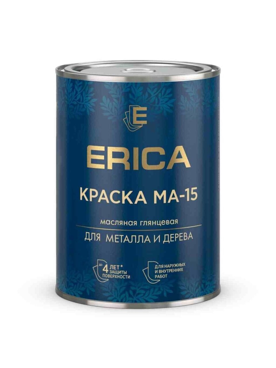 Краска Erica, МА-15, масляная, универсальная, глянцевая, серая, 0.8 кг