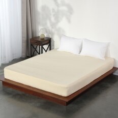 Простыня 2-спальная, 160х200х20 см, 100% хлопок, трикотаж, 120 г/м2, на резинке, Silvano, Кремовый, ПТр160*200