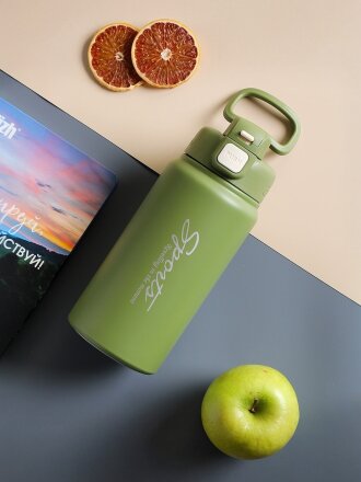 Термобутылка нержавеющая сталь, 0.6 л, зеленая, Y4-9300