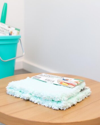 Сменный блок для швабры микрофибра, 43х13 см, плоский, прямоугольный, меланж-белый, Марья Искусница, HD1009U-R-mel-332+wht