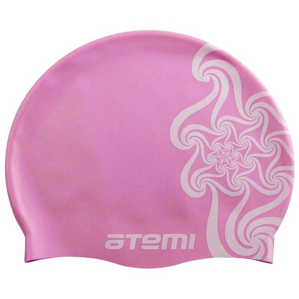 Шапочка для плавания Atemi, силикон, розовая (кружево), дет., PSC302, 00000136620