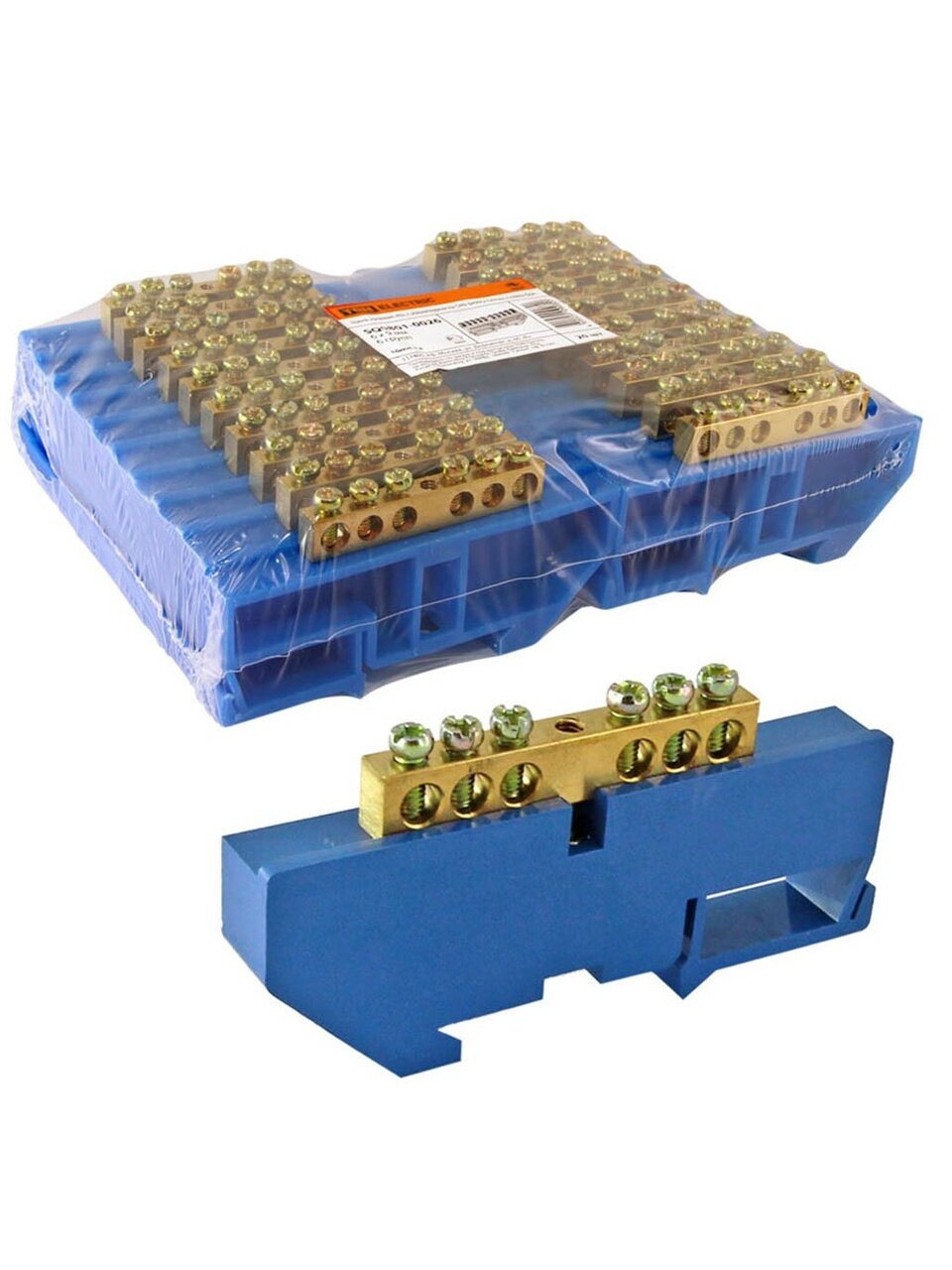 Шина нулевая N, с изолятором на DIN-рейку, стойка большая, 6 групп, 6х9 мм, TDM Electric, SQ0801-0026