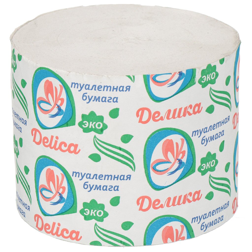 Туалетная бумага Delika, Эко, 1 слой, 50 м туалетная бумага delika эко 1 слой 10 5 м с втулкой серая